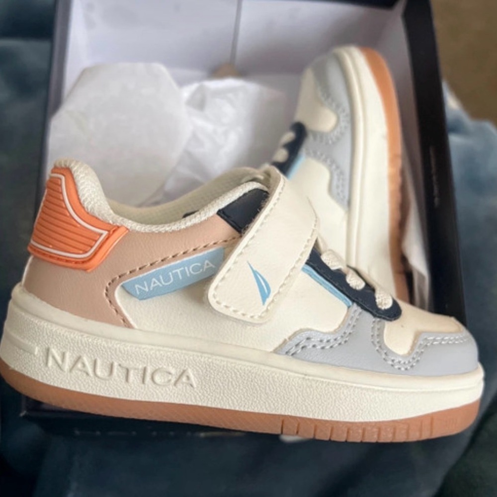 Nautica Kids' Cream and Navy Sneakers
